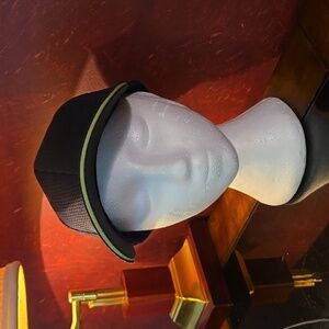 Chef Works Cool Vent - Black/Lime Trim Adjustable Back w/Silver Fork Clasp Hat